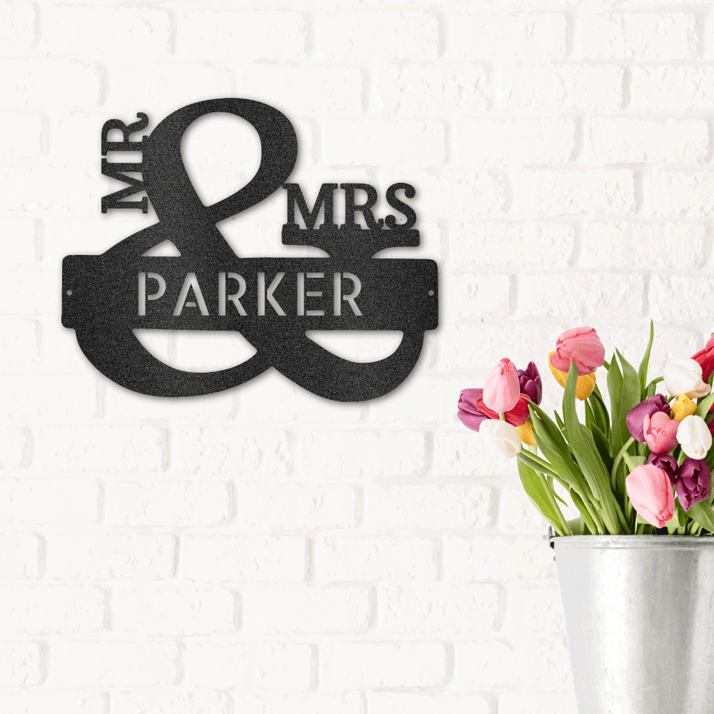 Couples Mr & Mrs - Custom Steel Sign