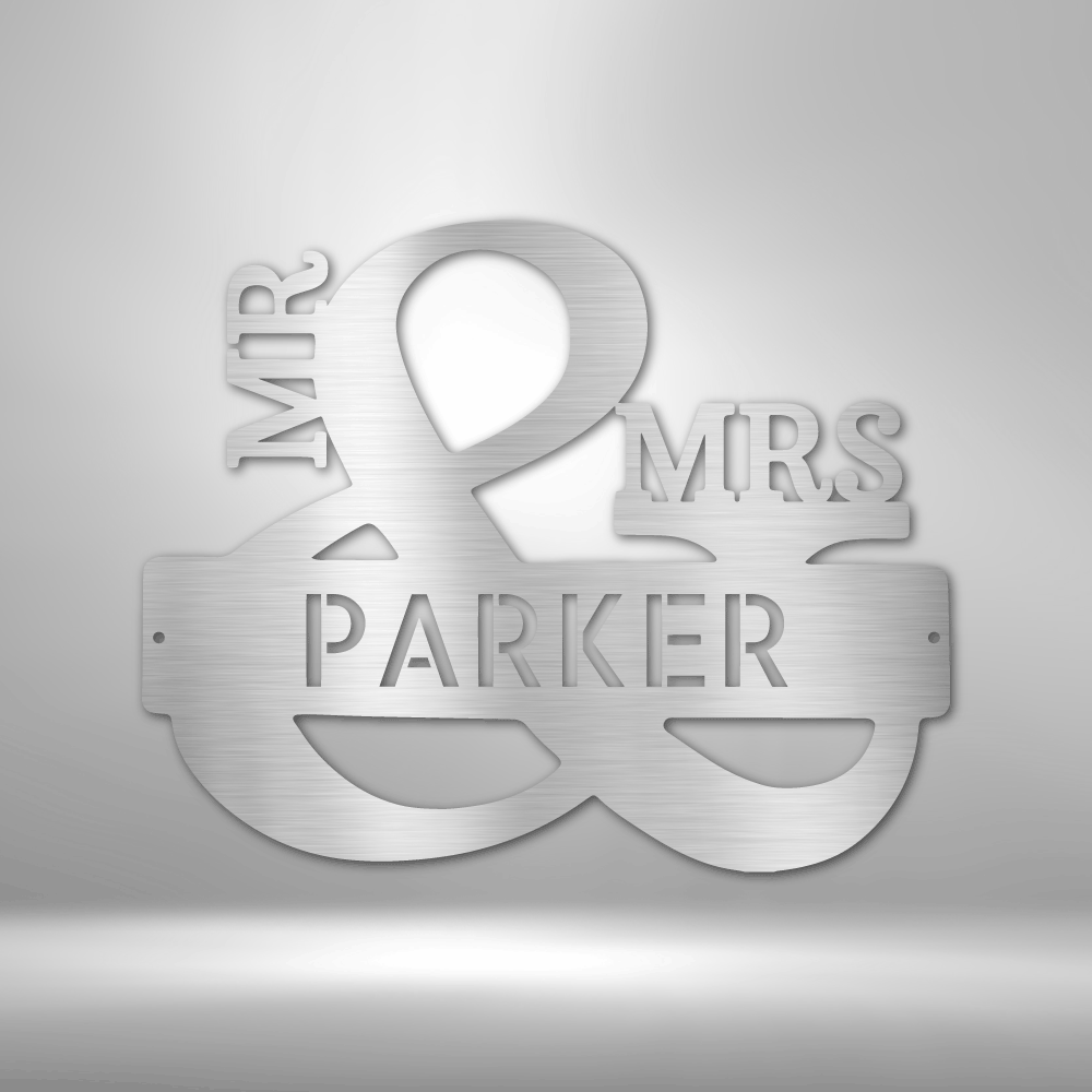 Couples Mr & Mrs - Custom Steel Sign