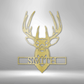 Head of a Buck with a name inside of it in the color gold