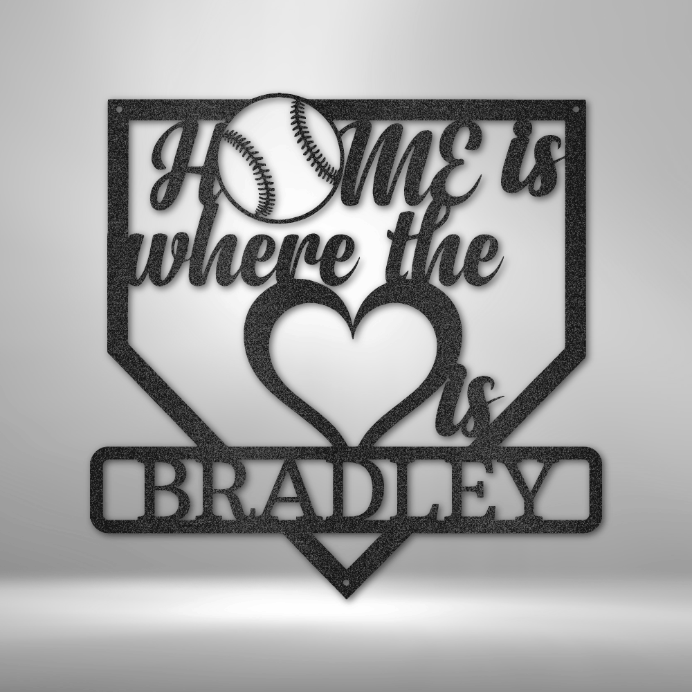 Home Heart Baseball - Custom Metal Sign