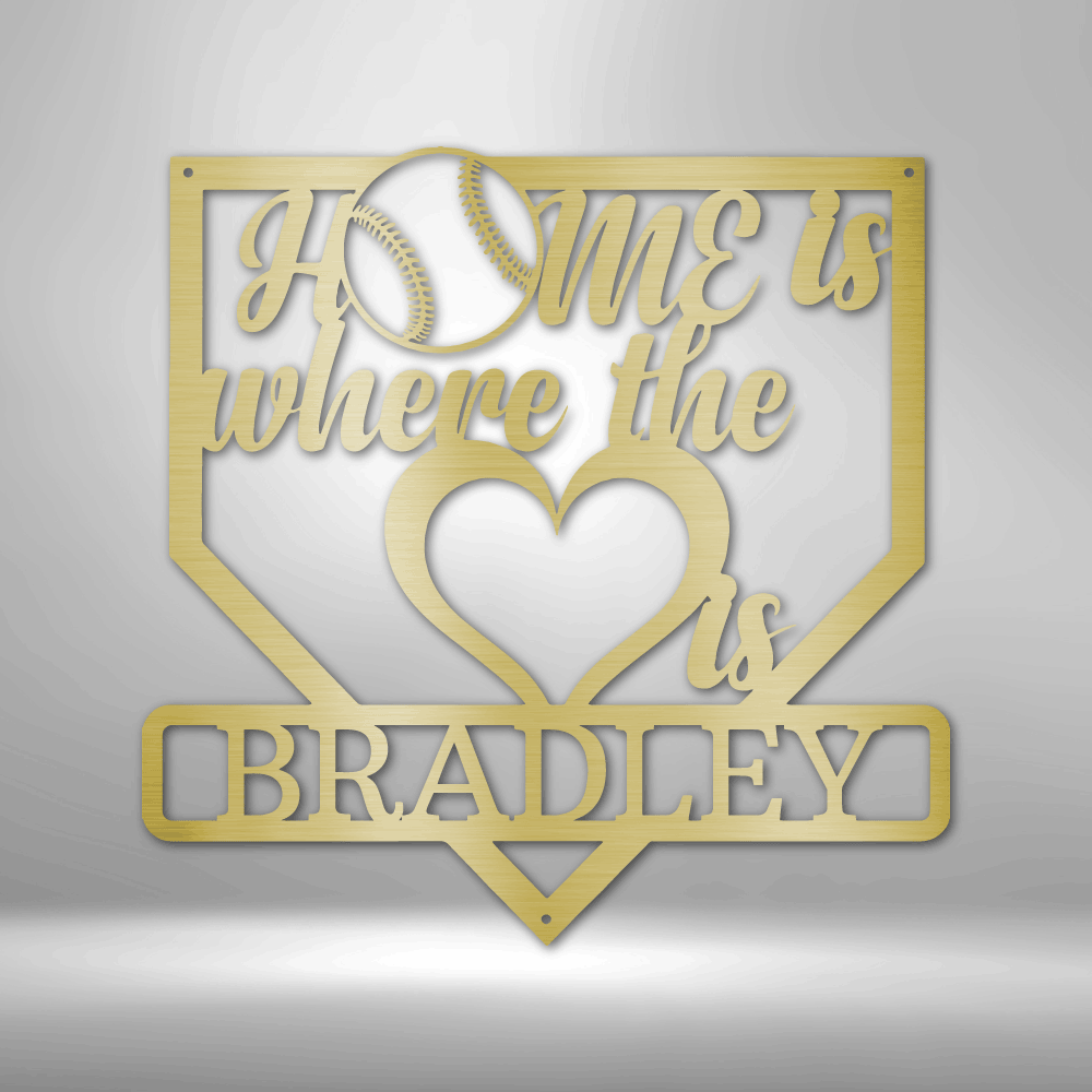 Home Heart Baseball - Custom Metal Sign