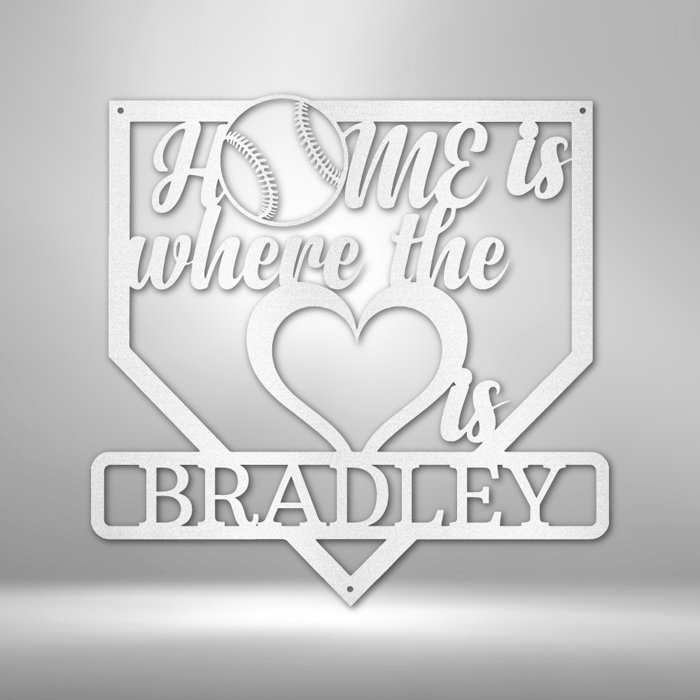 Home Heart Baseball - Custom Metal Sign