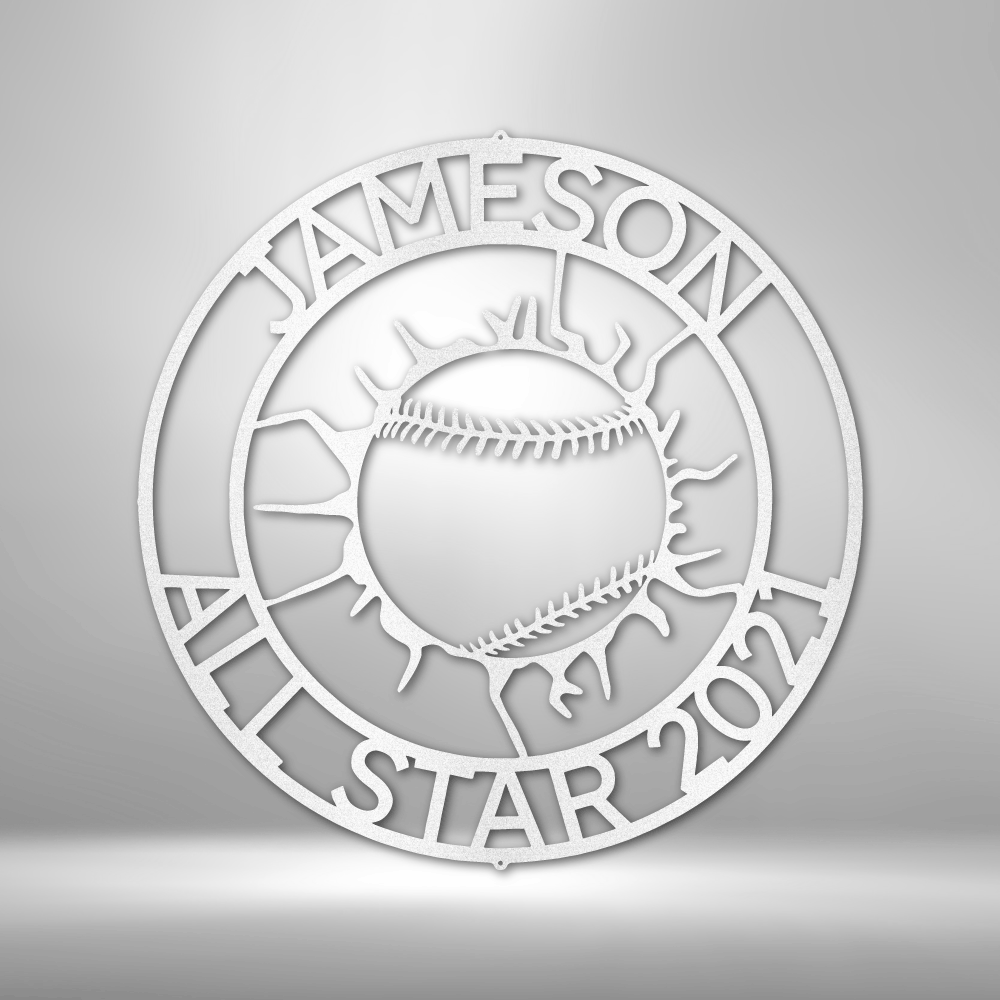 Baseball Ball Wall - Custom Metal Sign