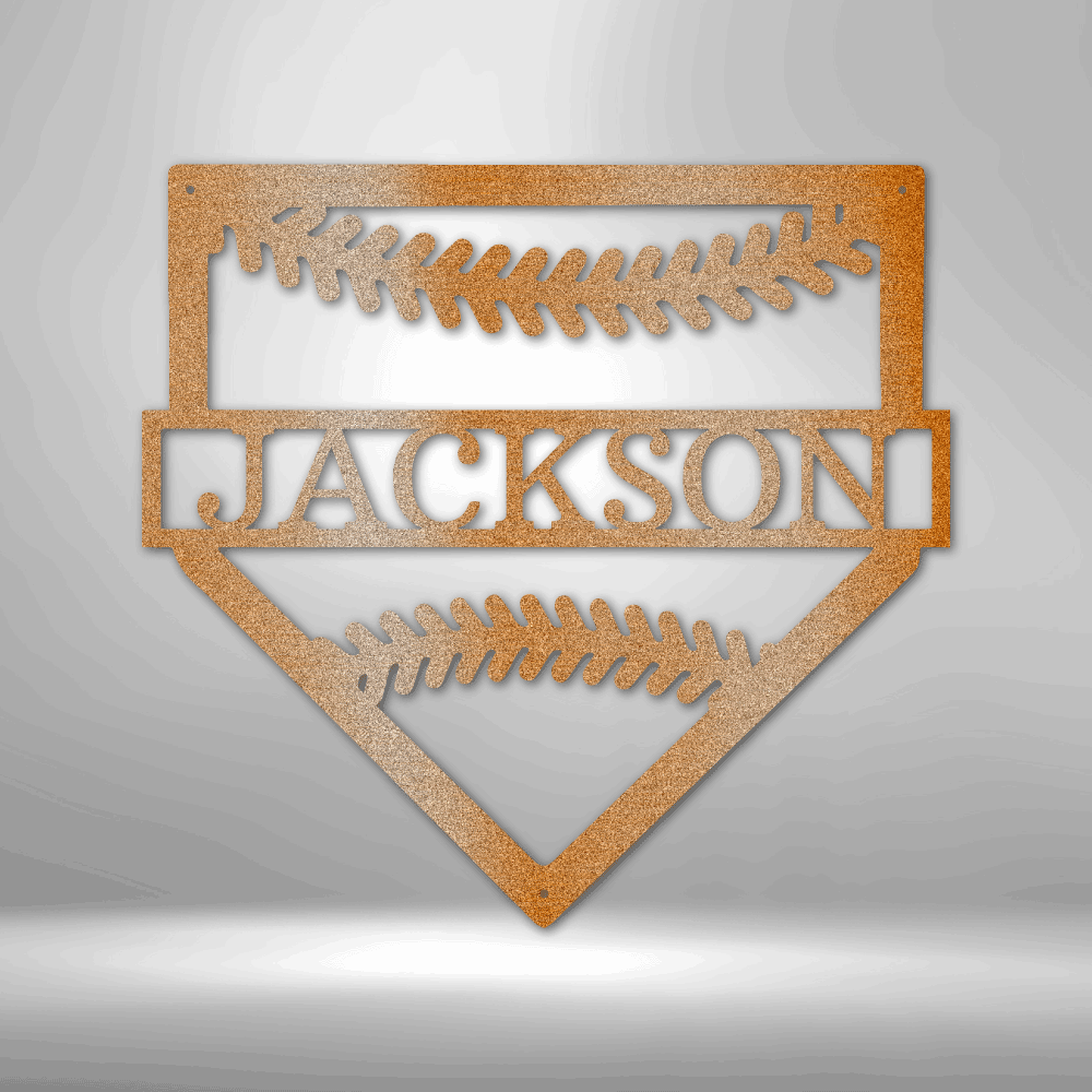 Personal Baseball Home Base - Custom Metal Sign