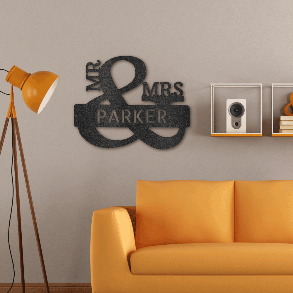 Couples Mr & Mrs - Custom Steel Sign