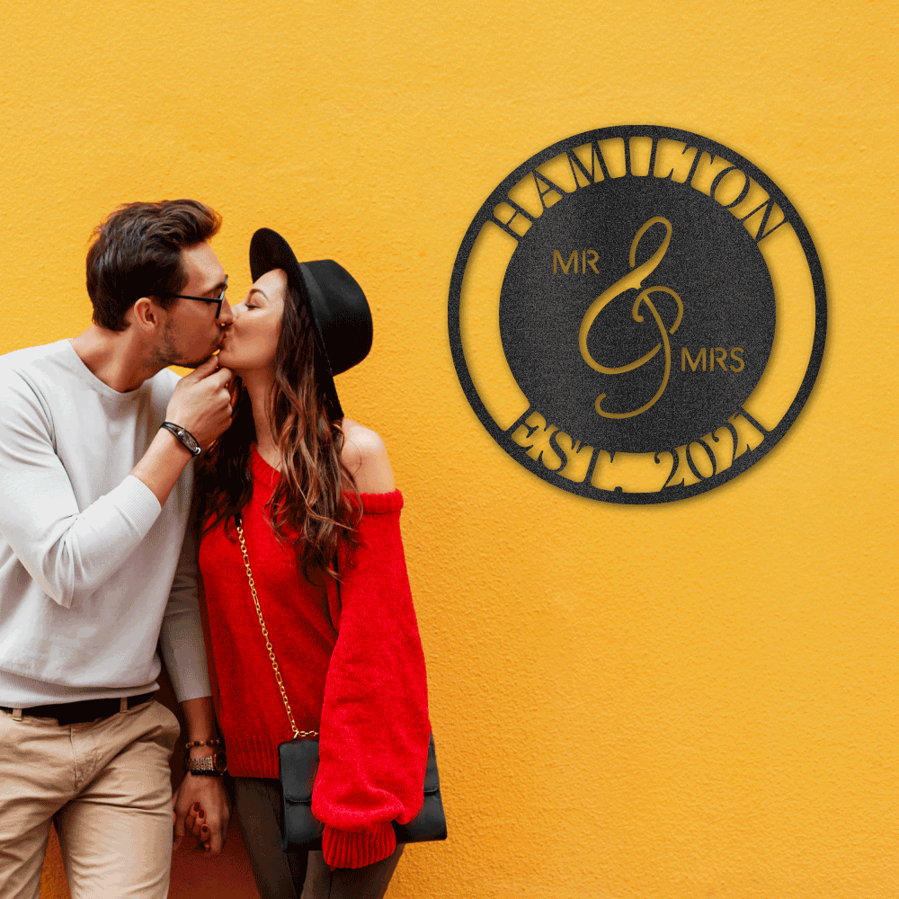 Mr. and Mrs. - Steel Sign