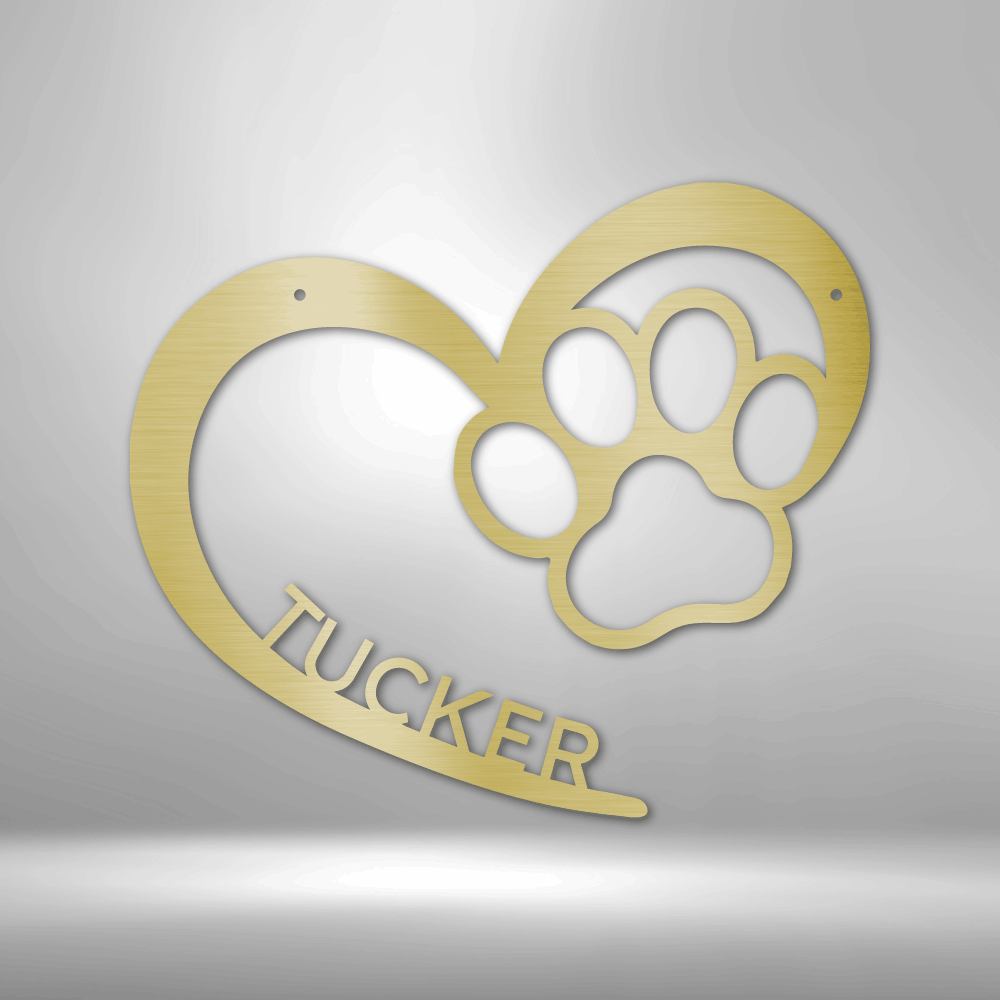 Puppy Love Monogram - Steel Sign