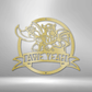 metal wall art sign of a viking warrior with a battle axe. Personalize this design with your a name or any text. This picture shows the design in the color gold