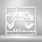 Metal wall art sign of a chicken coop that you can personalize with your own name or text and hang on your wall as home decor. This picture shows the farm style design in the color white
