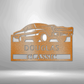 Metal wall art sign of a classic car with room for custom name or text underneath it. This picture shows the design in the color copper