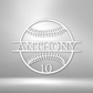 Name and Number Baseball - Custom Metal Sign